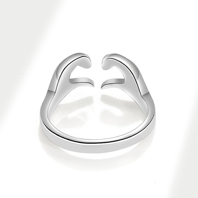 Romantic Double Hand Heart Gesture Ring Fashionable Couple Love Symbol Personalized Jewelry Accessory