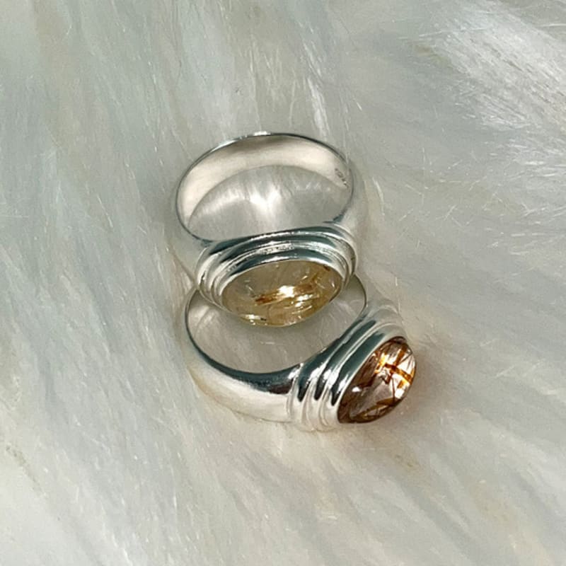 

NUDOOR Cascade quartz ring 2color brown
