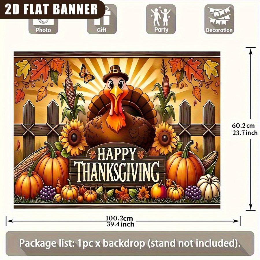 1 Piece Colorful Fruit Corn Flower Thanksgiving Party Theme Thanksgiving Banner Poster Party Banner Decoration Supplies