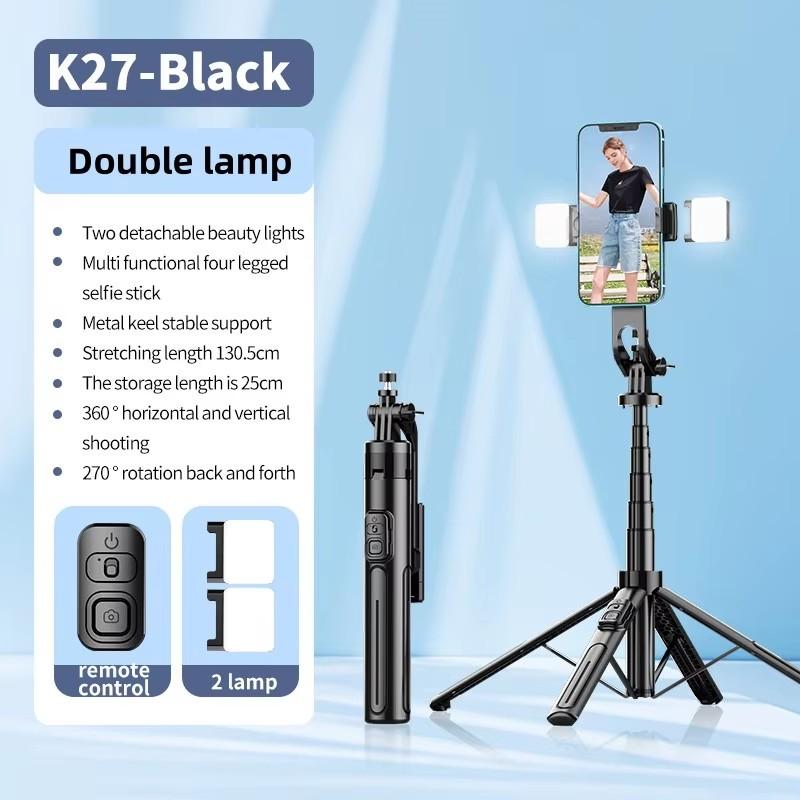 FANGTUOSI new Tripods For Mobile Phone Camera Holder Clip Smartphone Monopod With big light and microphone Stand For Phone
