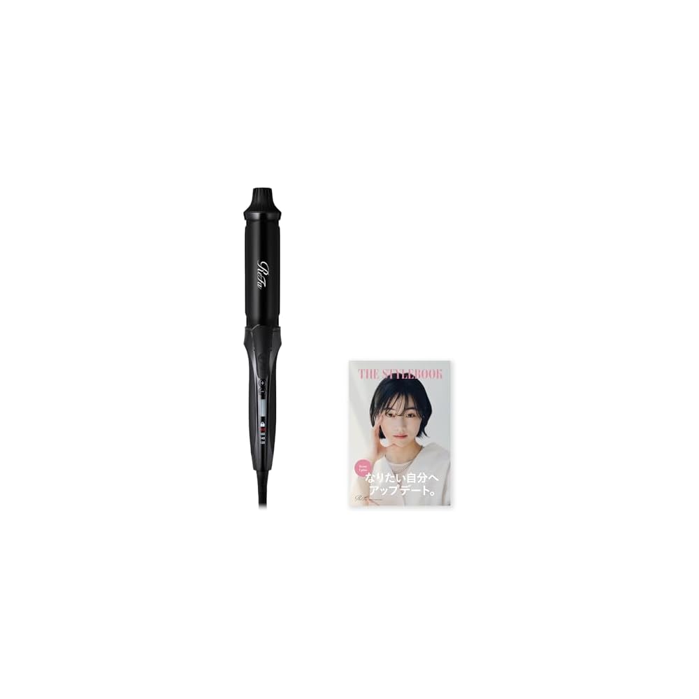 ReFa Curl Iron Pro 38mm Black with Hair Styling Guide Hair Iron