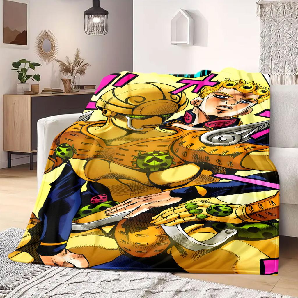 JOJO anime Flannel Blanket Warm,Comfortable,Suitable for Bedrooms,Sofas,Beds,Chairs,Picnics,Travel
