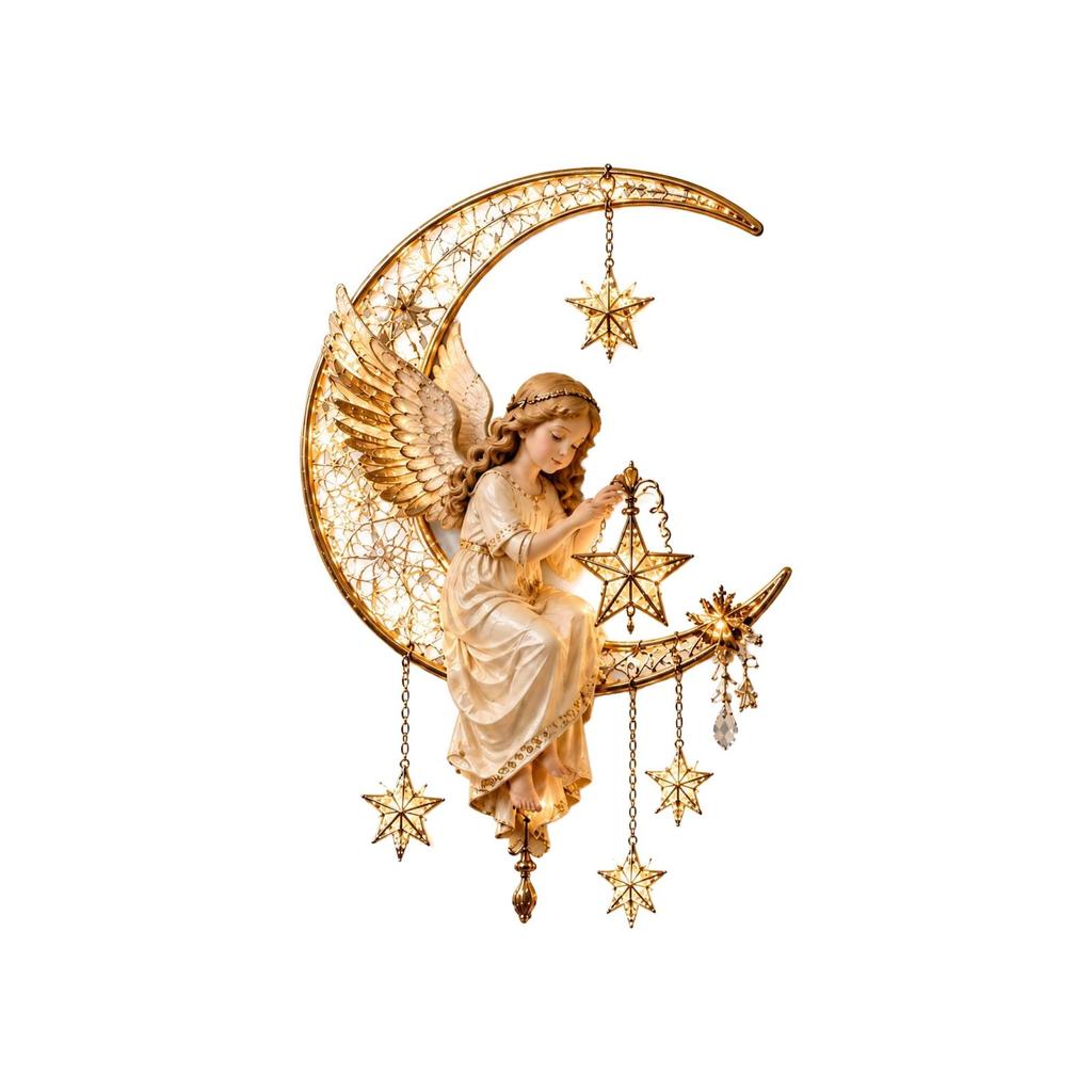 2D Moon Wall Sconce, Decorative Wall Light for Bedroom and Living Room