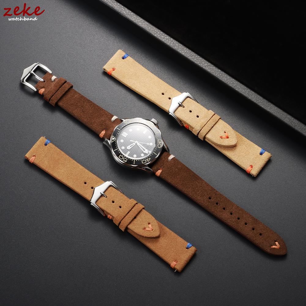 Soft Suede Watch Strap 22mm 18mm 20mm for Omega for Rolex Quick Release Calfskin Bracelet for Women Men Wristband Hand Sewn Band