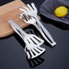 Pince de Cuisine Spatule et Fourchette BBQ 2-en-1 en Acier Inoxydable - Ustensiles Anti-adhésifs pour Crêpes, Poisson, Pain, Omelettes, Retournement de Steak