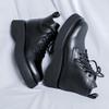 New Derby Martin Boots Men'S Black High-Top Leather Shoes Locomotive Boots Breathable Heightening Leather Boots 22611-R