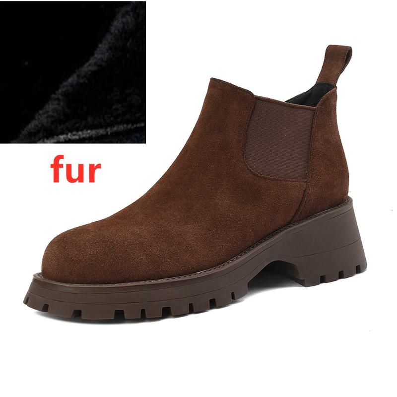 Fashion AIYUQI Women's Chelsea Boots Genuine Leather 2025 New  Chimney Short Female Boots Large Size Platform Women's Ankle Boots
