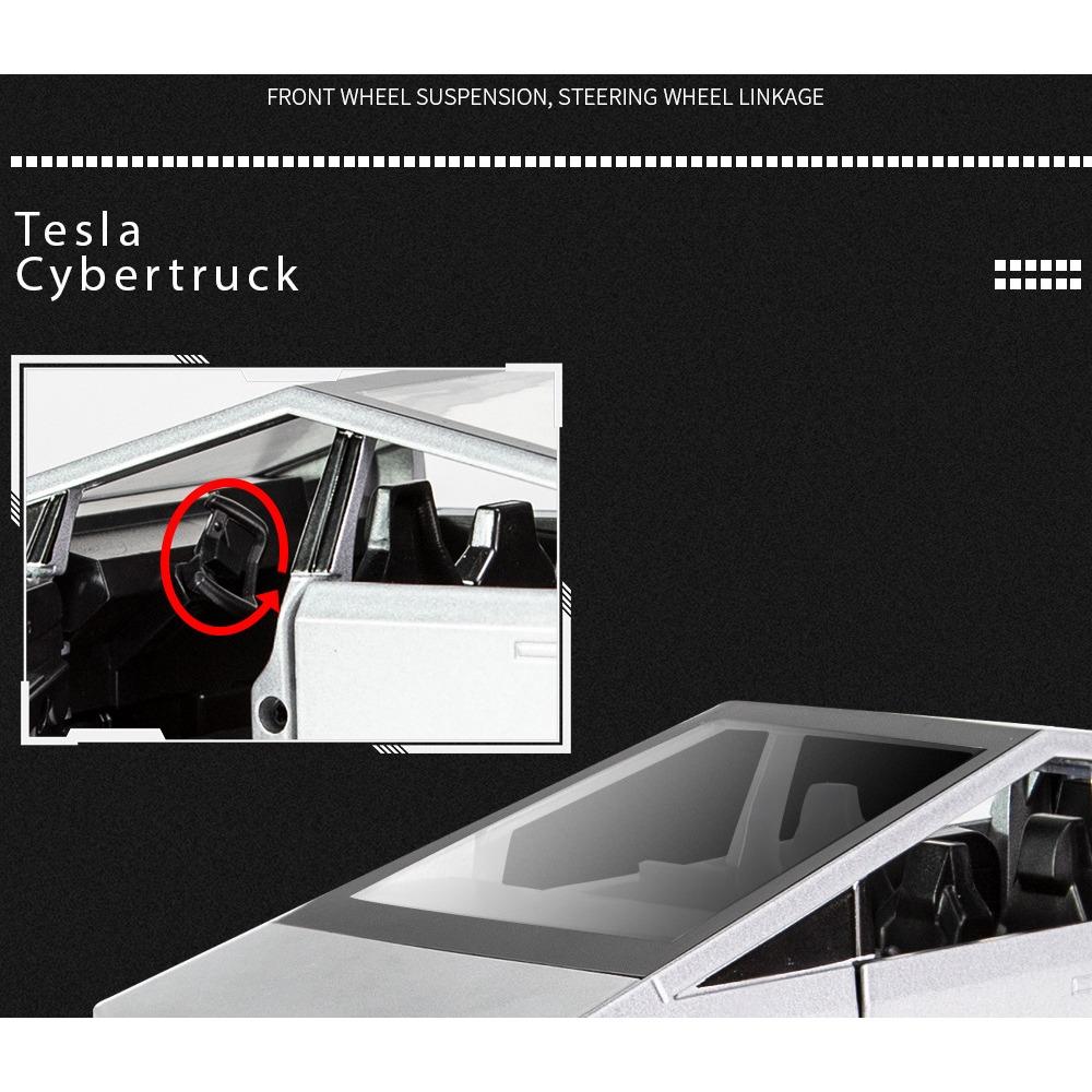 1/24 Tesla Cybertruck Druckguss-Legierung Modellauto Miniatur Metall Fahrzeug LKW Weihnachten Hottoy für Kinder Geschenke Kinder Spielzeug Jungen