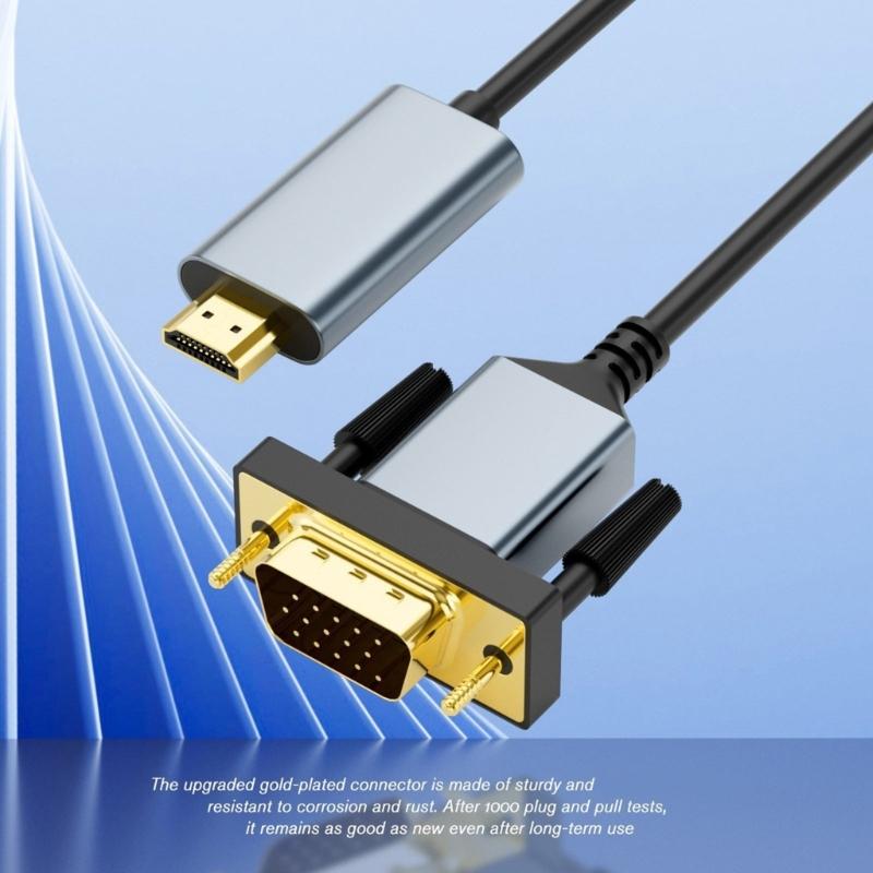 HDMIs To VGA Cable 2Meters Clear Signal Transmission Compatible for Laptops Desktops Gaming Devices Plugs and Play