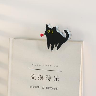 4Pcs/set Black Cat Clip Acrylic Cute Page Holder Paper Clips Binder Clip Clamp File Index Photo Stationery Storage Office School