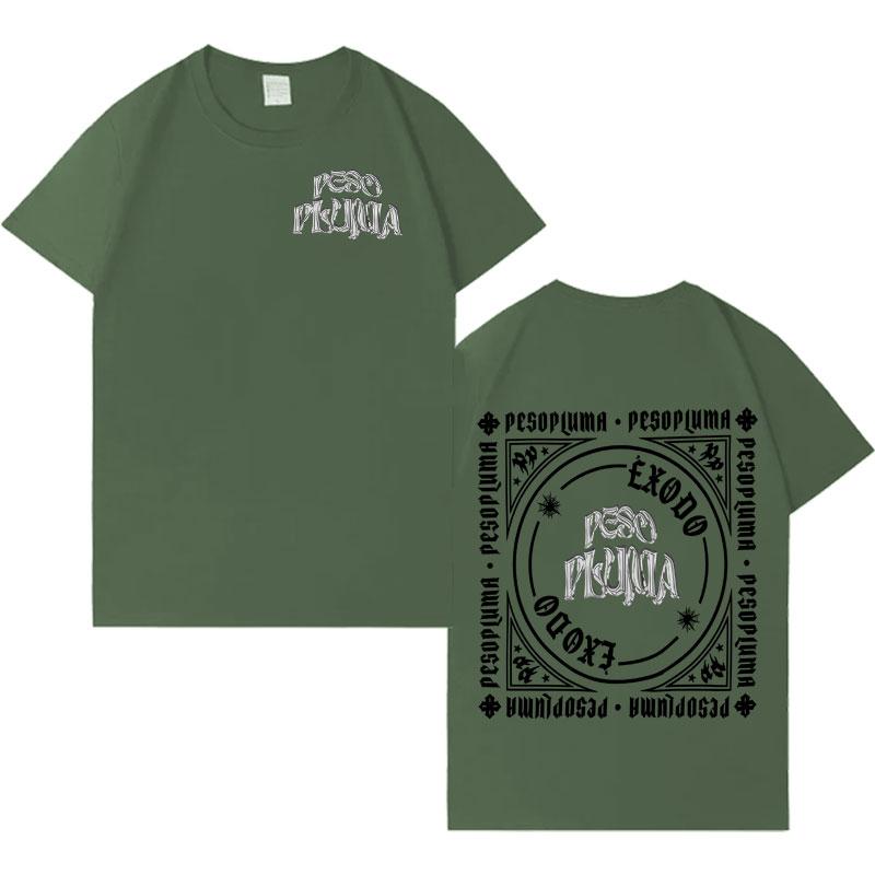 Singer Peso Pluma Fashion Double Sided Print Graphic Tshrits Men T Shirt Harajuku Oversized Short Sleeve Crewneck Gothic Clothes