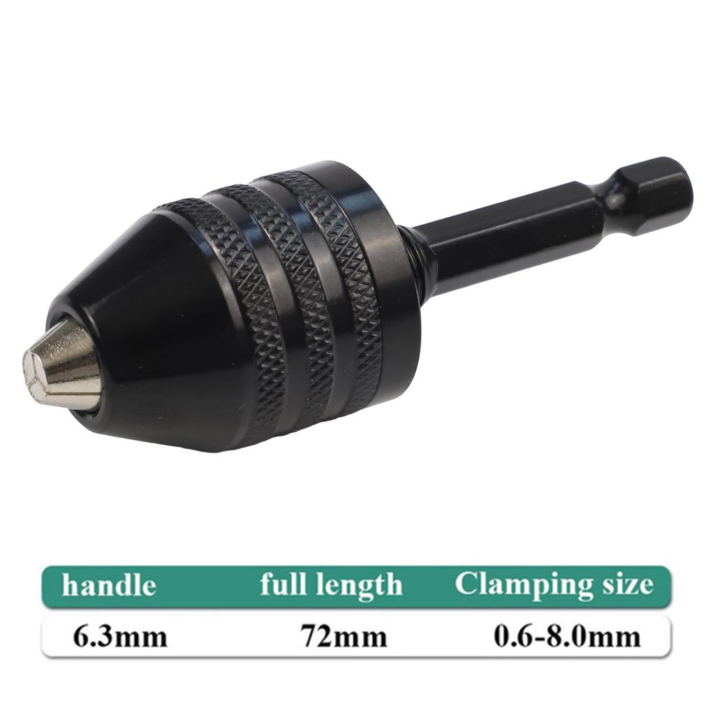 6.35mm Hex Shank Quick Change Keyless Drill Bit Chuck Adapter Converter Tool Replacement Rotary Tool Grinding Accessories
