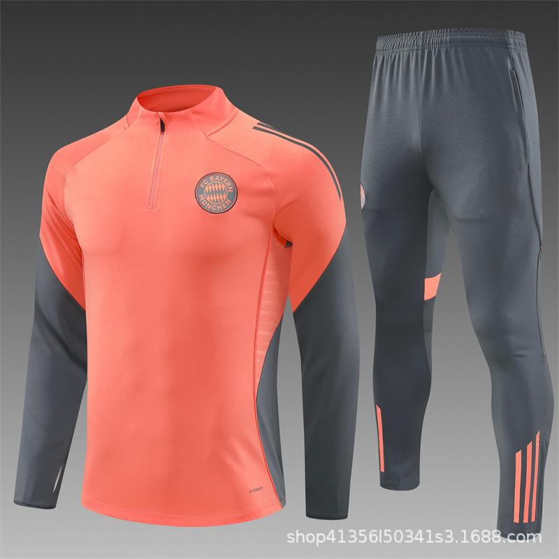 Juventus/Dortmund/Bayern Long-Sleeved Half-Zip Suits, Training Uniforms, Warm-Up Appearances, Soccer Uniforms, Adults And Children