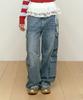KIRSH Vintage Cargo Wide Fit Denim Pants [Blue]