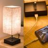 Base Wood Night Lamp with USB Port and Pull Pattern Modern Design | Table L