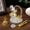 Arabische Stile Meditationsraum Dekorationen Räucherstäbchenhalter Set mit Tablett Zange und Vorratsglas Heim Büro Tischplatte Ornament