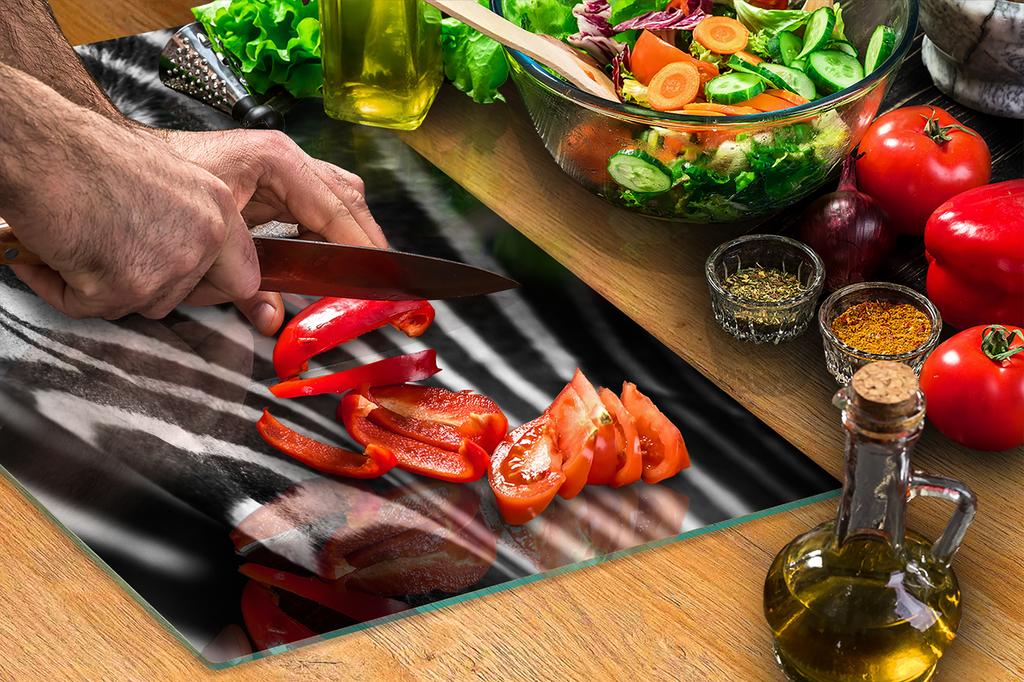 GLASS CUTTING BOARD 35x52 Zebra