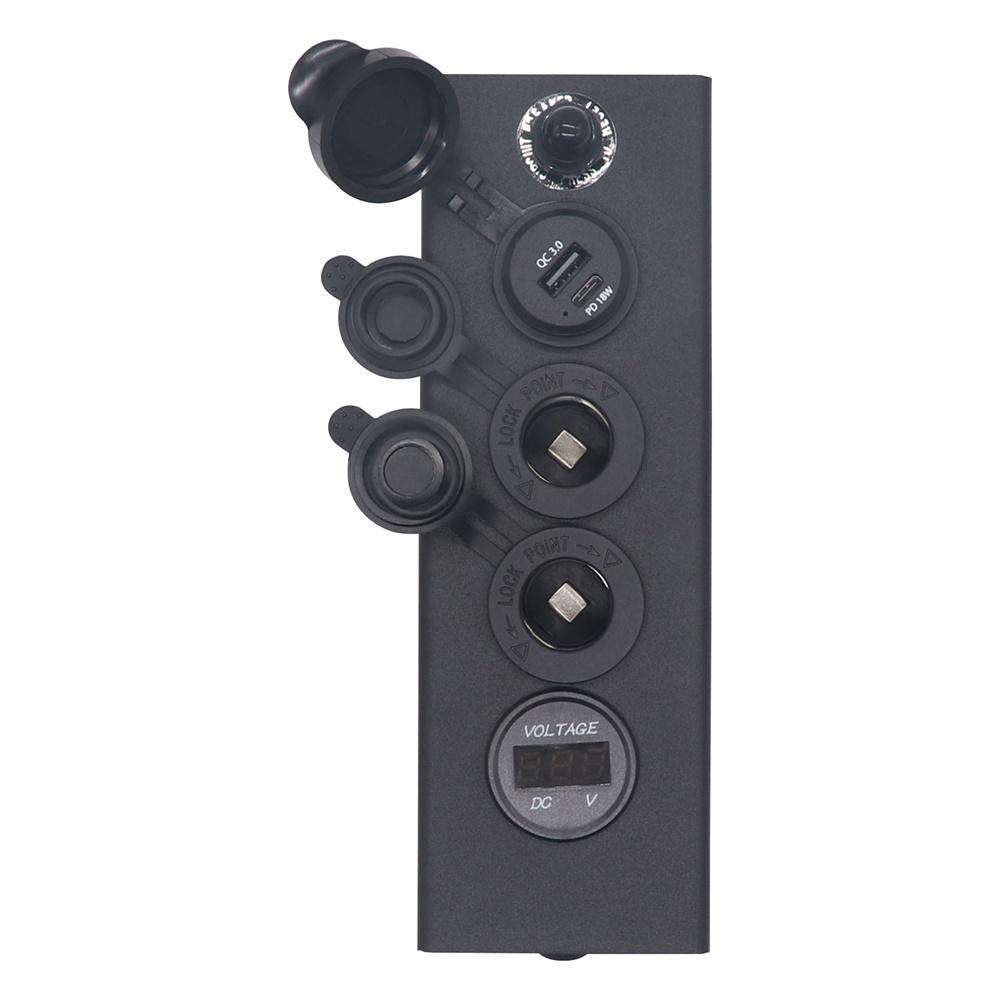 12/24V Control Box With Power Sockets USB+TYPE-C 8AWG Anderson Plug Replacement