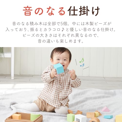 Edutē Sound Blocks - Stacking Blocks that Make Sounds - Stimulates Hearing, Visual Development, Fine Motor Skills, Early Education - SOUND Blocks - St