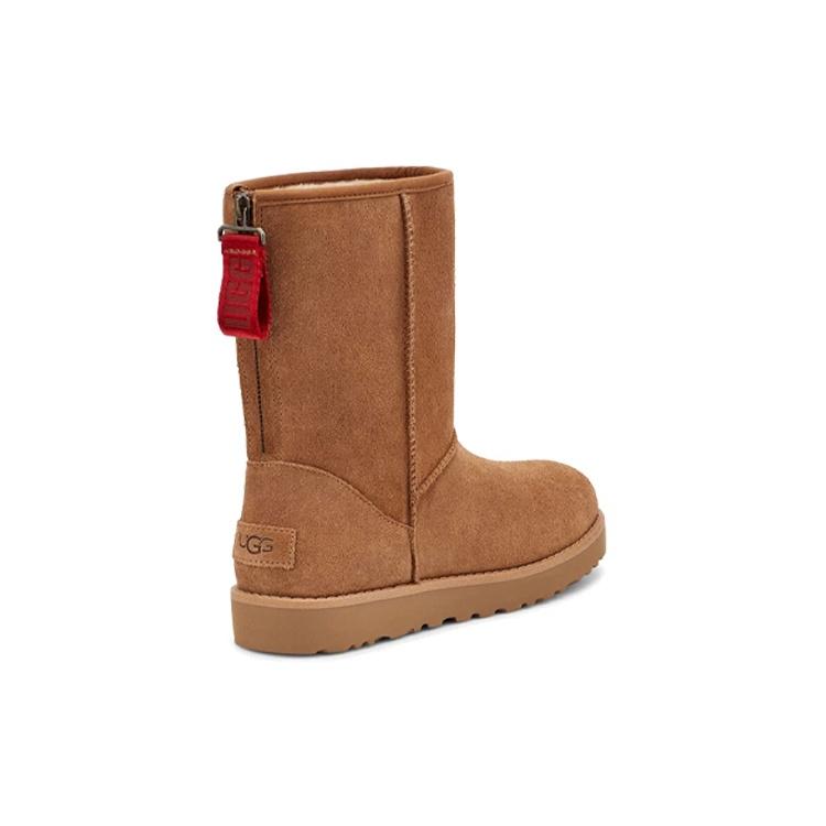 (WMNS) UGG W Classic Short Logo Zip Women's 1122672-CHE