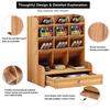 With Drawer Desktop Stationary Box Multi-Functional Desktop Organizer Pen Holder Box  Stationery