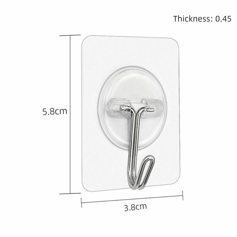 10PCS Transparent No Damage Hooks Heavy Duty Stick On Hooks Multi-Purpose Adhesive Wall Hooks  Door