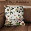2D Vintage 3D Embroidered Floral Throw Pillow Covers Pattern Cushion Cover Suitable For Sofa Bedroom Car Pillow Cover
