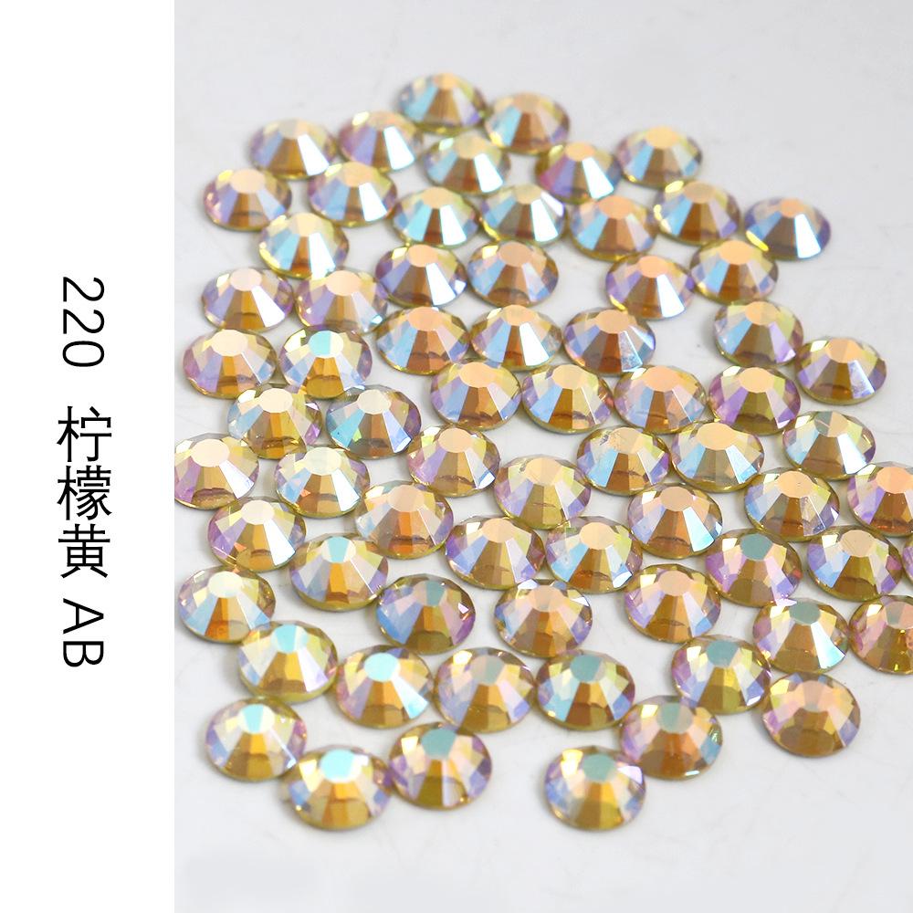 Ss3-Ss30 Strass Ab Colorés Verre Fond Plat Strass Diamant Cristal Coloré Rond Autocollant Manucure Diy Diamant