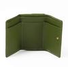 JULLY AND SHUSHU Women's Genuine Leather Tri-Fold Wallet, Compact, Gift, DR-OR (Green)