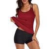 Women Two Piece Flowy  Swimsuits  Bathing Tank Tops With Shorts Athletic Swimwear