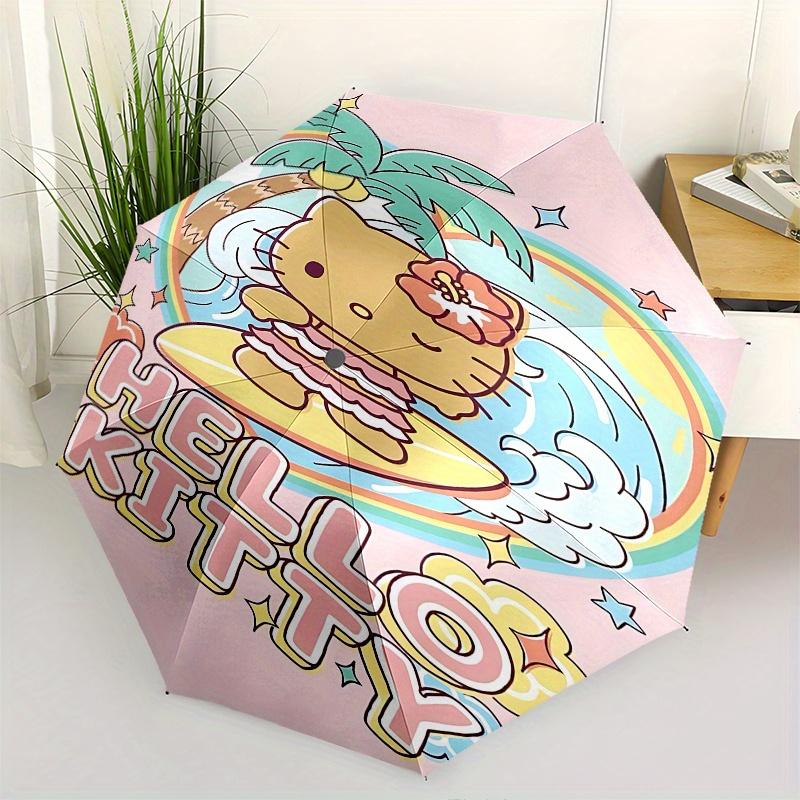 

Hello Kitty,Surfing Automatic opening and closing folding umbrella with 8 rib frame and compact travel design,perfect for all occasions |