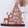 Nativity Scene Figurine Wood Stand Book Bible With LED Light Wooden Xmas Creative Art Craft Christmas Atmosphere Decoration