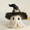 White Halloween Ghost Figurine Cute Halloween Ornaments Hat Ghost Statue  Halloween Festive Party