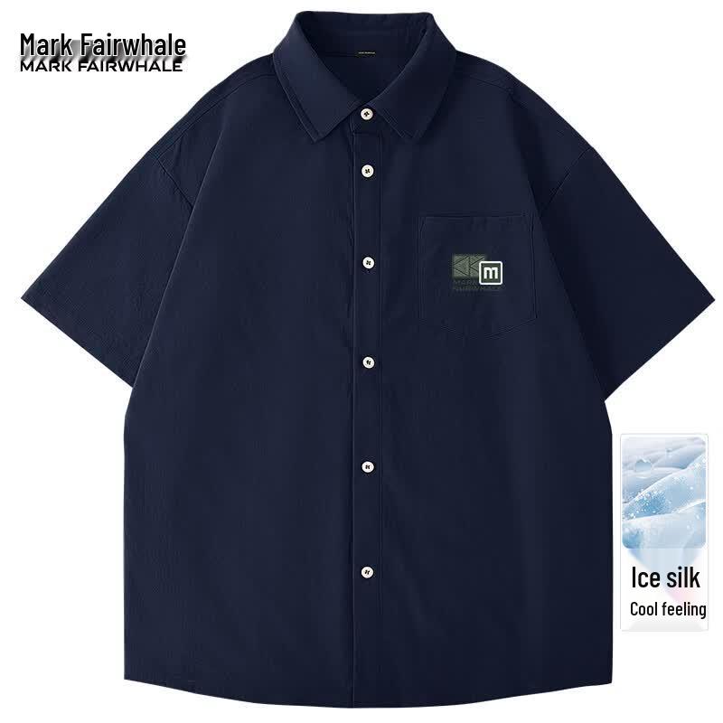 Mark Fairwhale Men s Ice Silk Short Sleeve Casual Shirt M