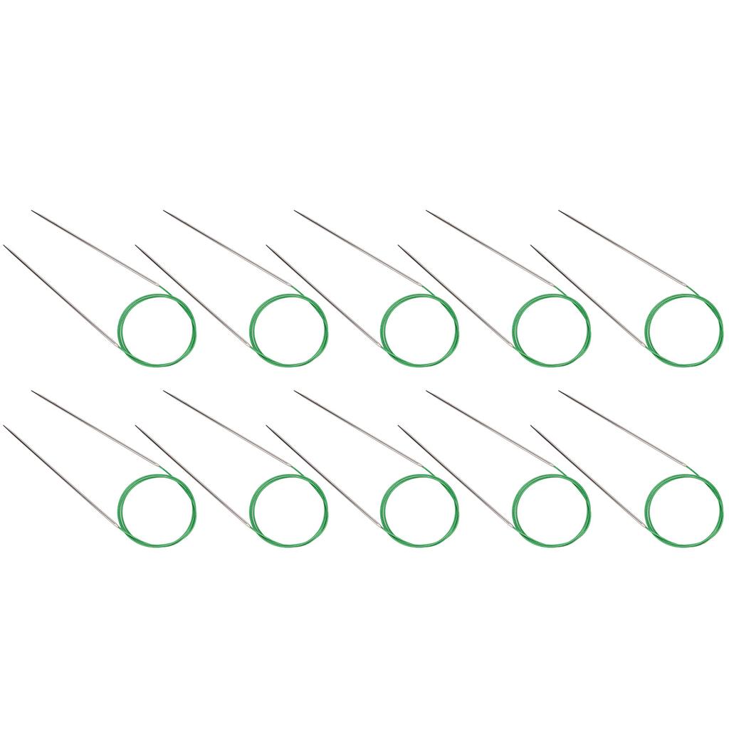 10 Peças Agulha de Tricô Circular Multiuso 100cm 39in Comprimento Anel Aço Inoxidável Fio de Suéter Conjunto de Agulhas de Argola