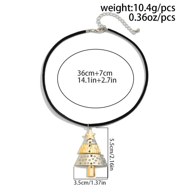 Trendy Designer Metal Star Christmas Tree Pendant Necklace Earrings for Women Christmas Day Gift Jewelry Sets Gift