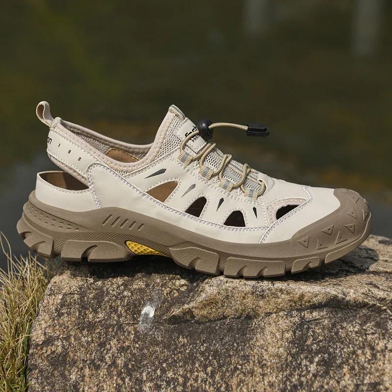 Unisex Beach Sandals Tie-dyed Designer Hole Slippers Sneakers Water Shoes EVA Women Men Hollow Garden Shoes Slip On Men Slippers