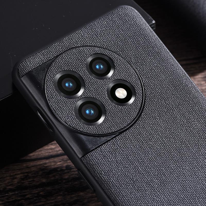 

For OnePlus 11 5G Cloth Texture Phone Cover Anti-scratch TPU Protective Case Black