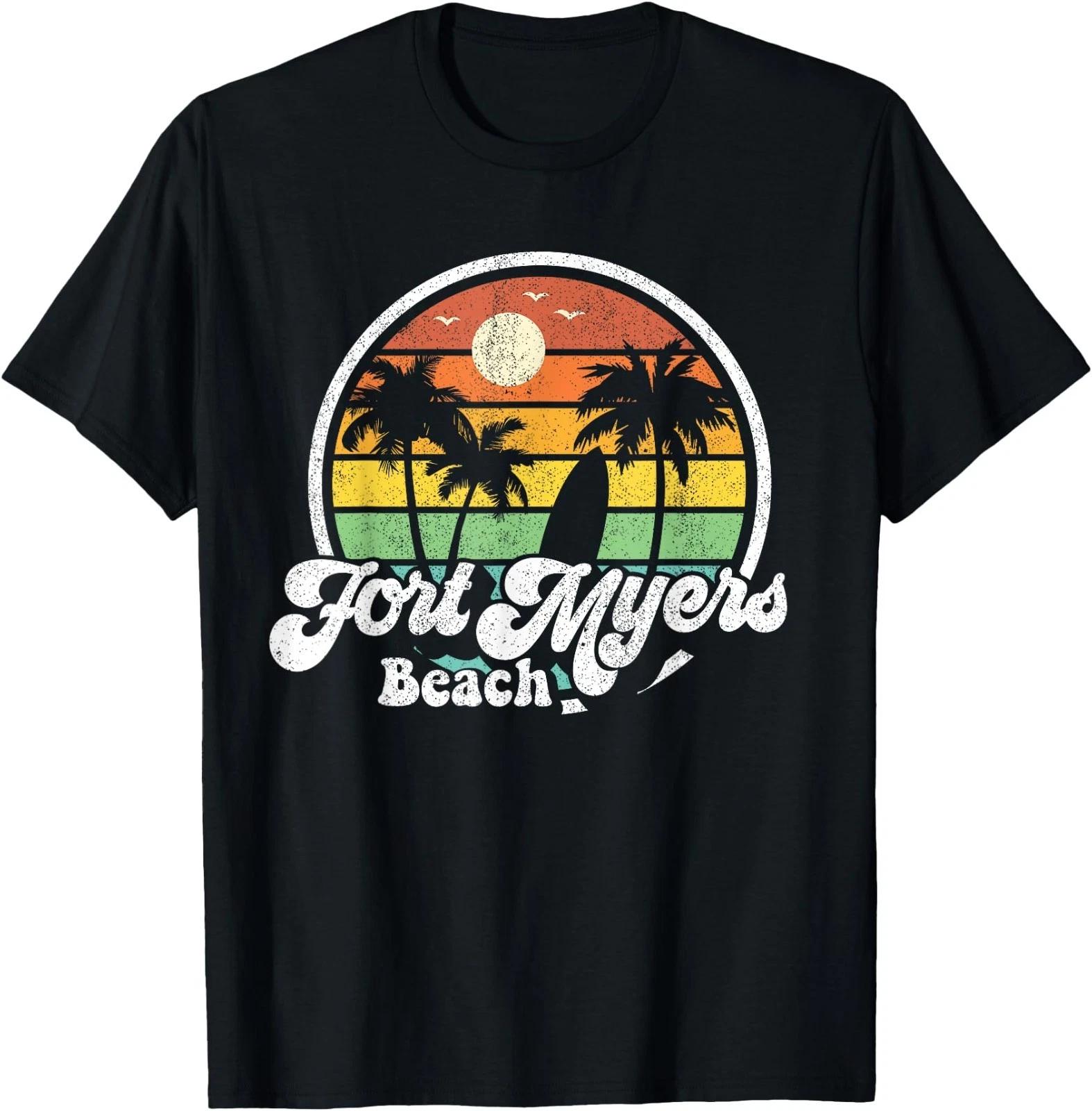 Vintage Fort Myers Beach Florida Surfing Retro 70s Surf Gift T-Shirt for Men Wom 2XL