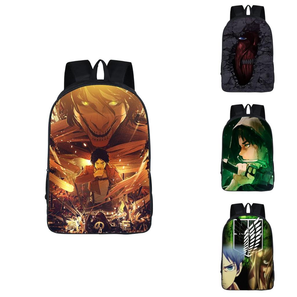 Stylish Anime Attack On Titan Zipper Backpack With Large Capacity For Students And Fans