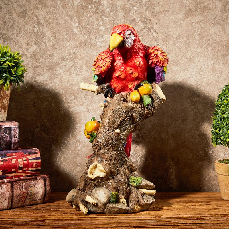 Resin Handicrafts Simulation Animal Sculpture Colorful Parrot Ornaments Macaw Bird Statue Decorative Figurines Home Decoration