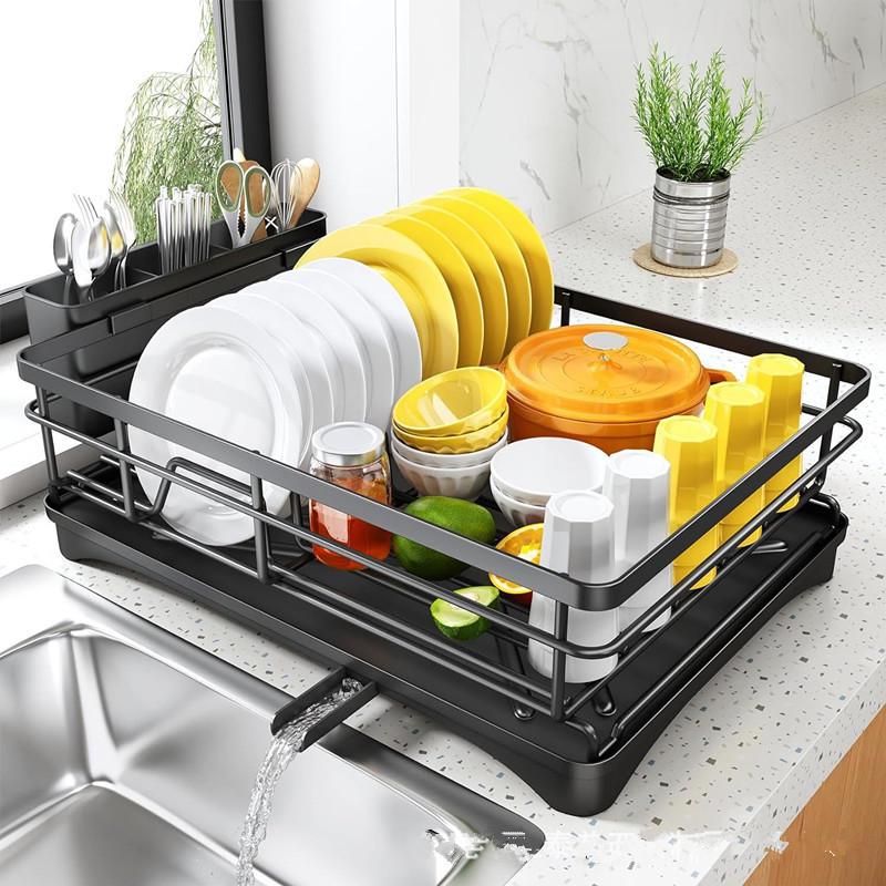 Single Layer Kitchen Dish and Bowl Organizer Rack