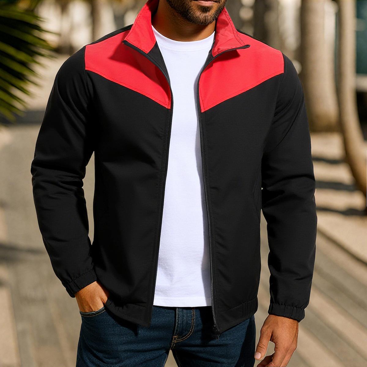 

Men s Lightweight Bomber Jackets Stand Collar Windbreaker Softshell Jacket Zip Up Coat for Fall Outdoor Casual Windproof Varsity Jackets for Men S красный