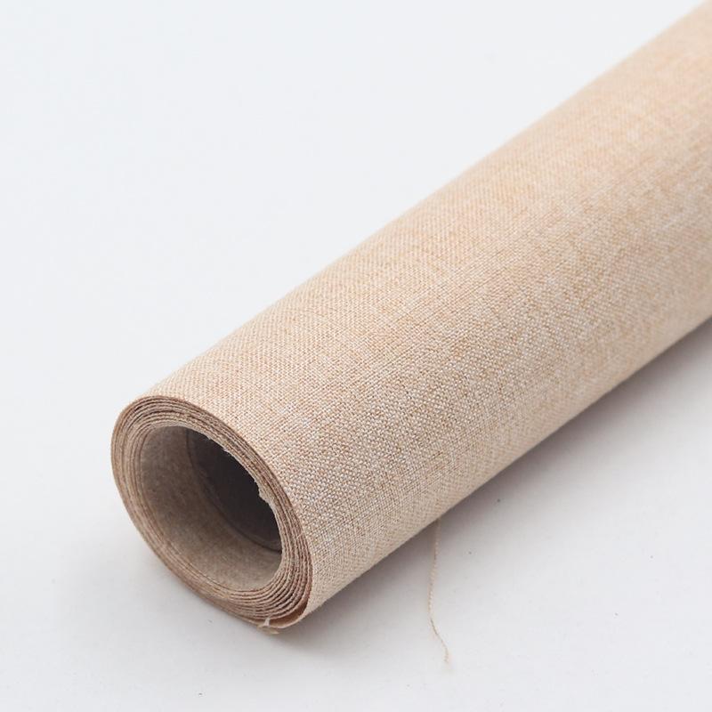 Selbstklebende Leinenstofftapete Abnehmbarer Hanfstoff zur Dekoration DIY Vintage Buchleinen Hintergrund Klebriger Jute für Basteln & Fotoautomat