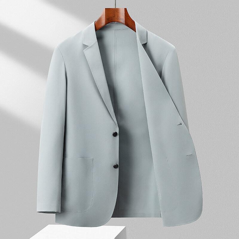 Suit Men's Spring/Summer Business Casual Embossed Seamless High-end Feel Ice Silk Suit Sun-protective Jacket