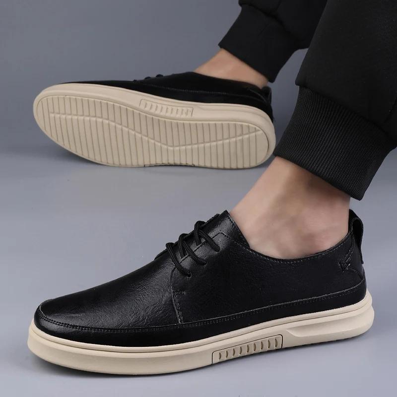 Модные мужские туфли на плоской подошве — фото 5