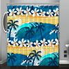 Tropical Beach Scene Shower Curtain, Ocean Waves & Palm Trees Design,  Machine Washable, Reversible Polyester Bathroom Decor