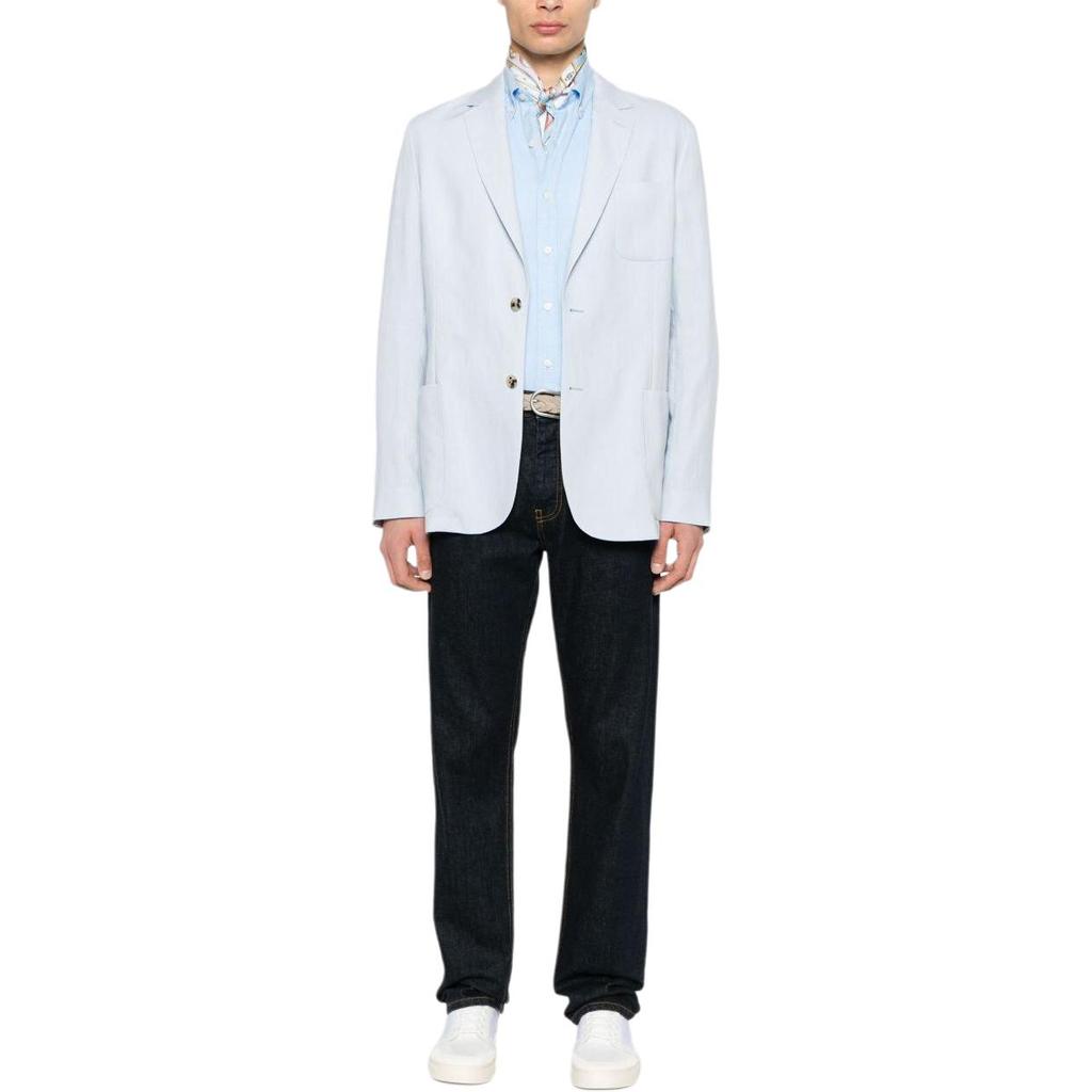 Polo Ralph Lauren Logo Embroidered Slim Fit Long Sleeve Button-Up Shirt Men Shirts Light-Blue 710968915-008