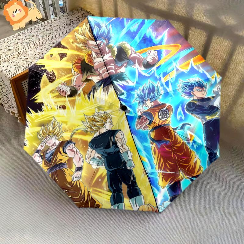1 PC Automatic Folding Umbrella - Dragon Ball Z Pattern Portable Foldable Design With 8 Ribs Christmas Birthday Gifts
