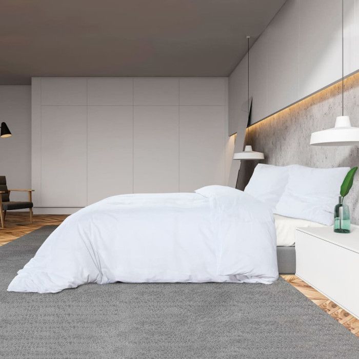 Housse de couette - Blanc - Microfibre - 260x240 cm - Standard 100 OEKO-TEX - 2 taies d'oreiller